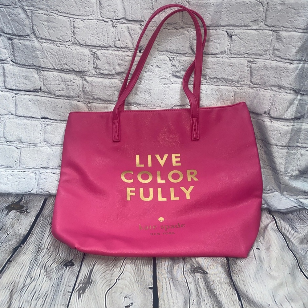 Kate Spade Live Colorfully Pink Vinyl Tote Bag